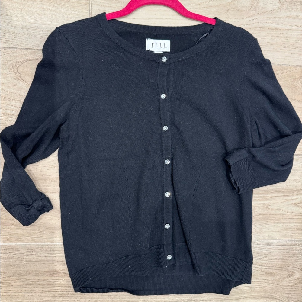 ELLE black cardigan Cristal bottoms